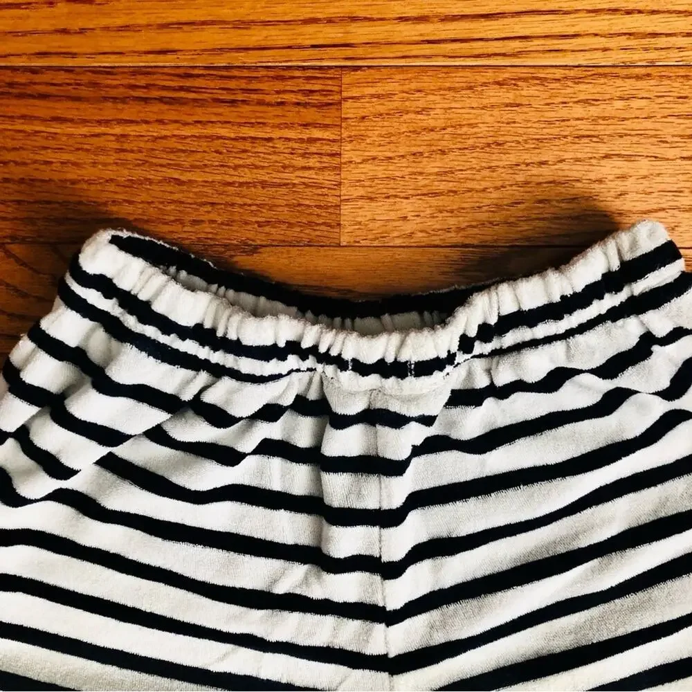 Gap Kids Terry Cloth Striped White Black Shirt Short Set Girl’s Size XXL (14-16)